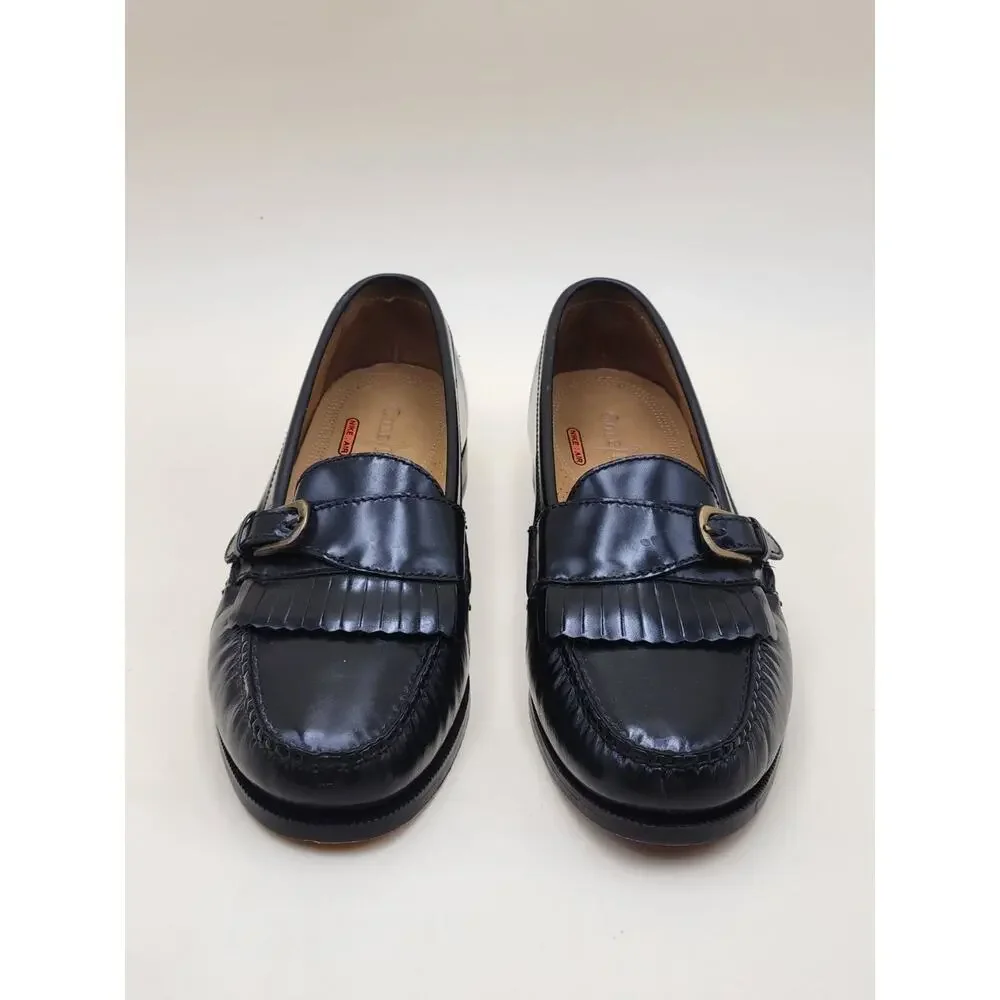 Cole Haan Loafers C09878 Men's Sz 9.5 M Black Dress Kiltie Fringe